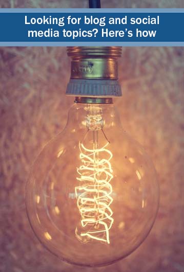 social media topics - ideas - coming from the image of a lightbulb 