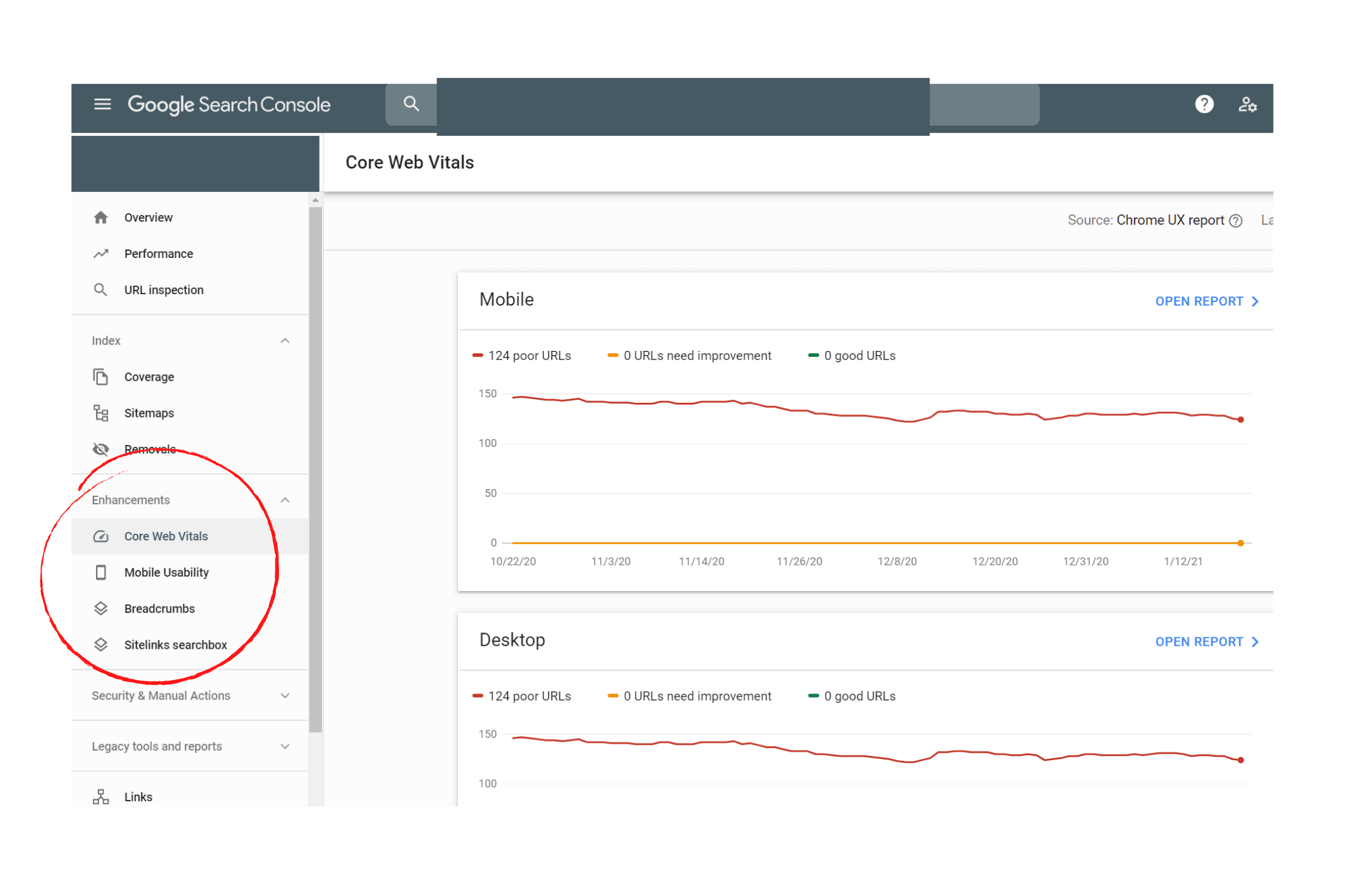 where to find your core web vitals